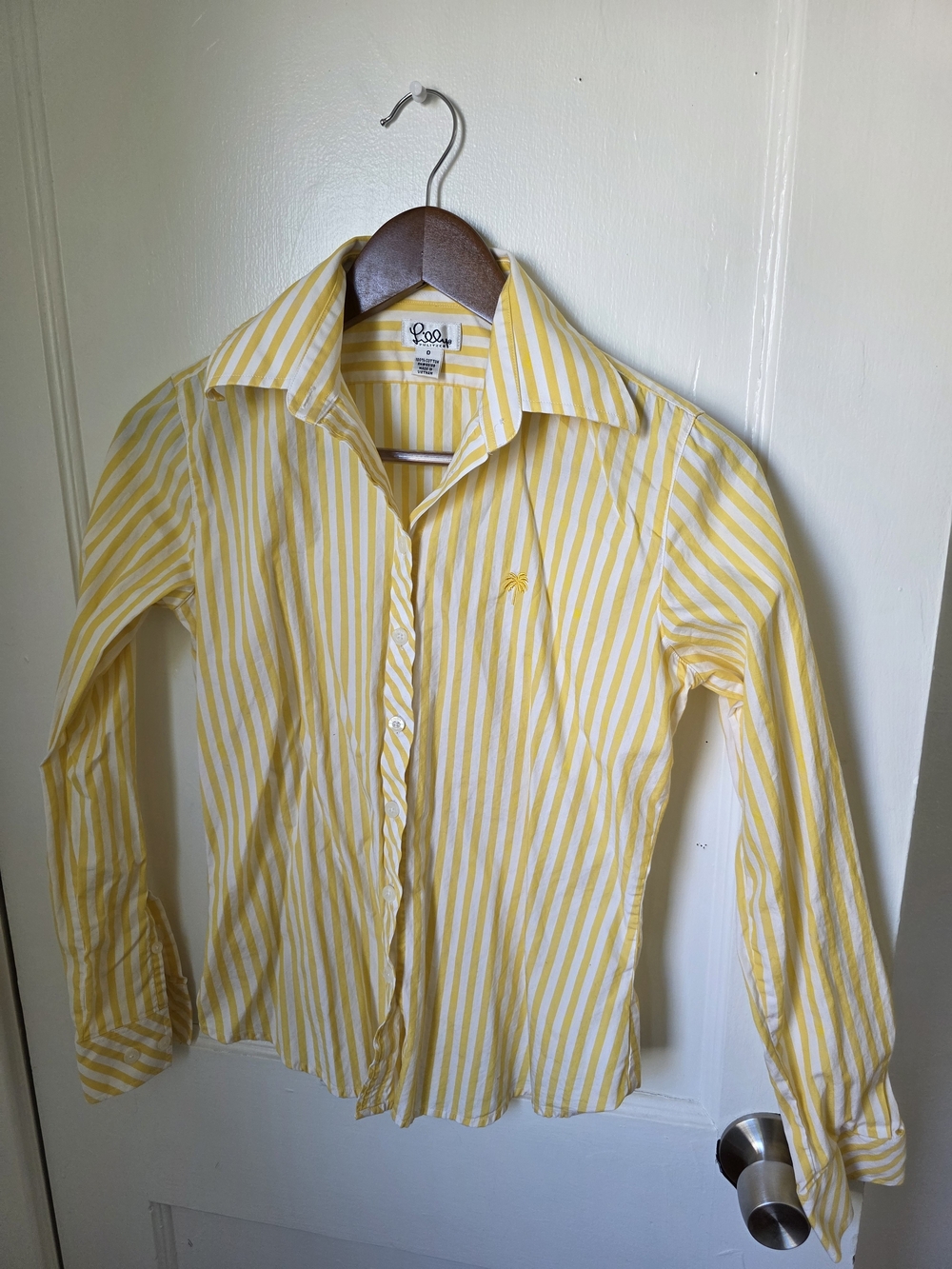 Vintage Lilly Pulitzer Butter Yellow Striped Button Down